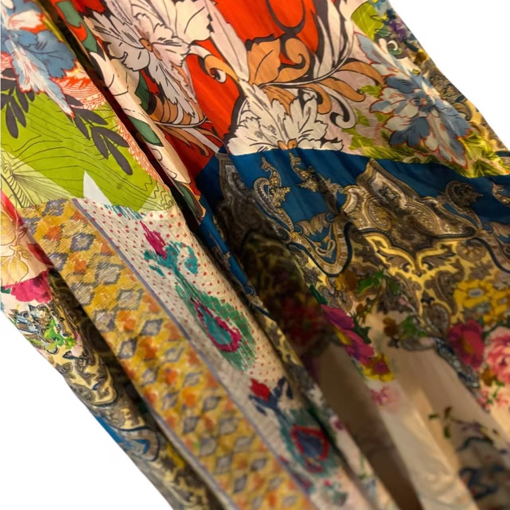 Johnny Was Boho Multicolor Patchwork V-Neck Maxi … - image 7